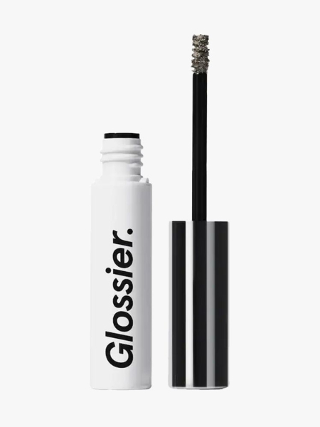 Glossier Boy Brow in Grey in branded component on a light gray background